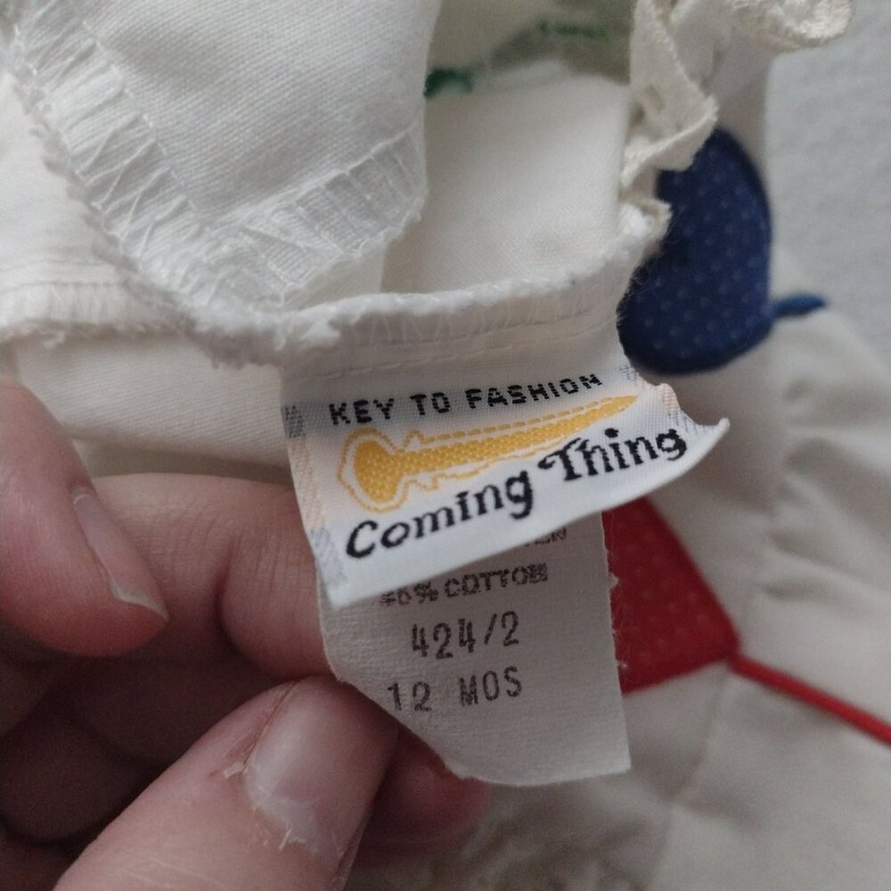 Vintage Heart Balloon Embroidered Onesies 12M Cute Cotton Blend Outfit - Picture 2 of 9